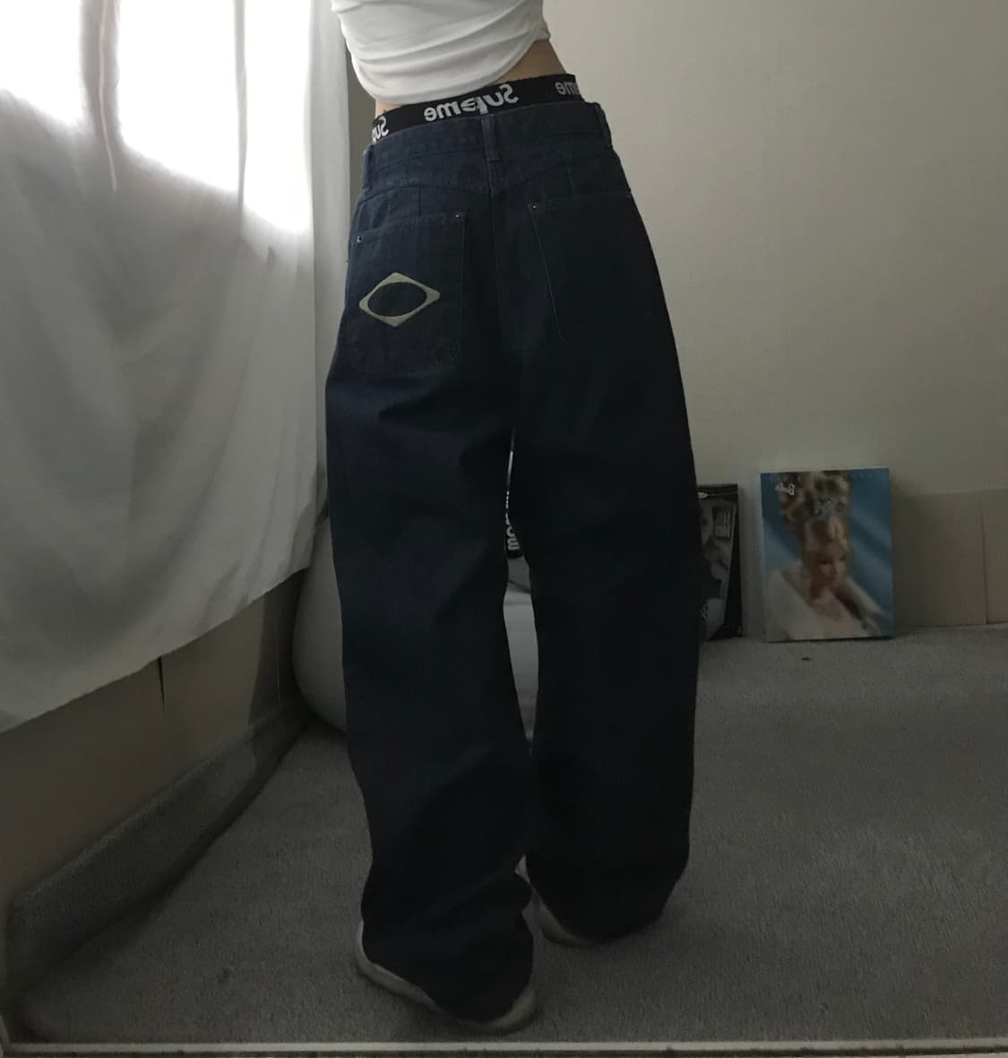 미스치프 로고 데님팬츠 상품이미지2