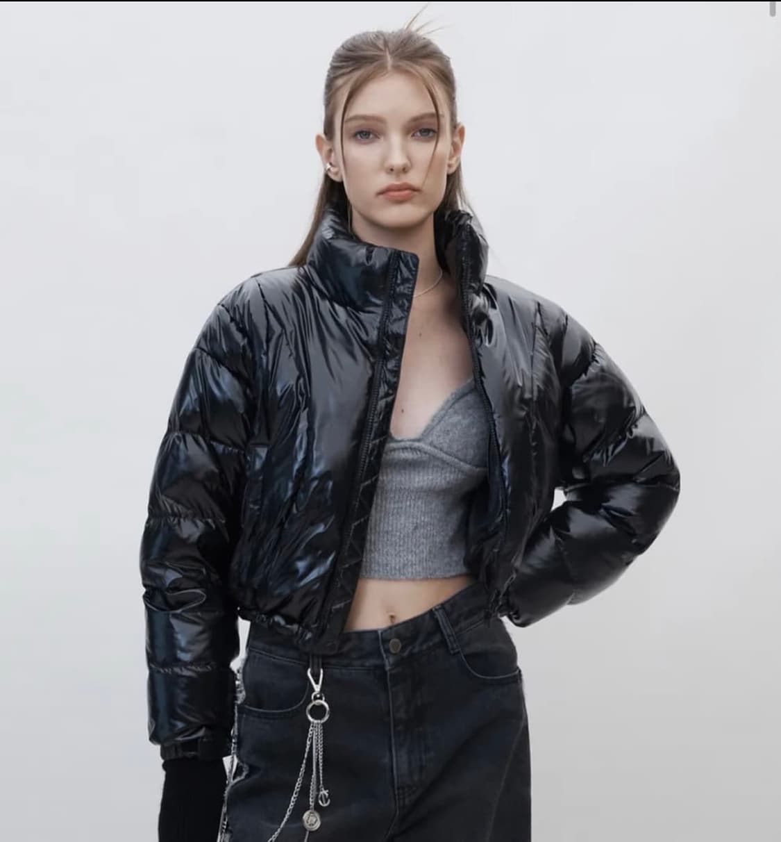 커렌트 패딩 varsity short puffer 상품이미지1