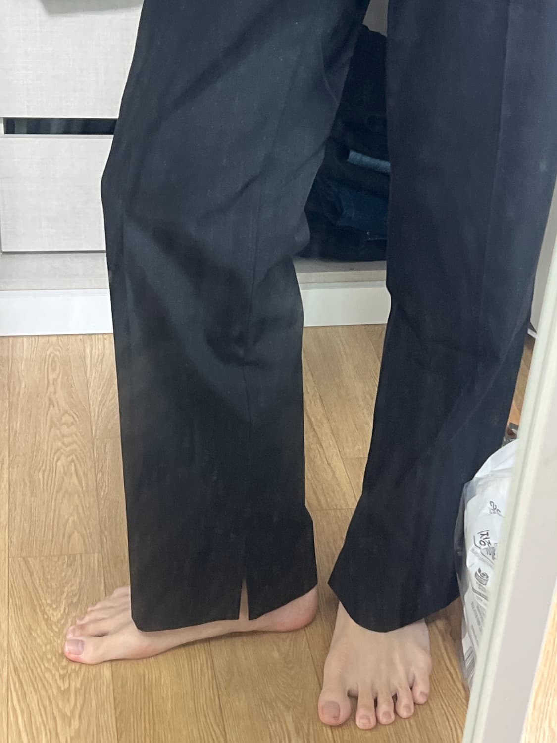 Bedjwford 사이드 슬릿 블랙 팬츠 상품이미지5