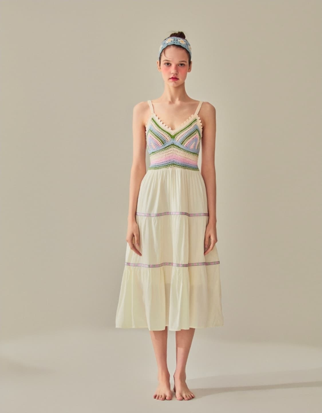 비키니벤더 루시 크로셰 티어드 원피스 Free 상품이미지2