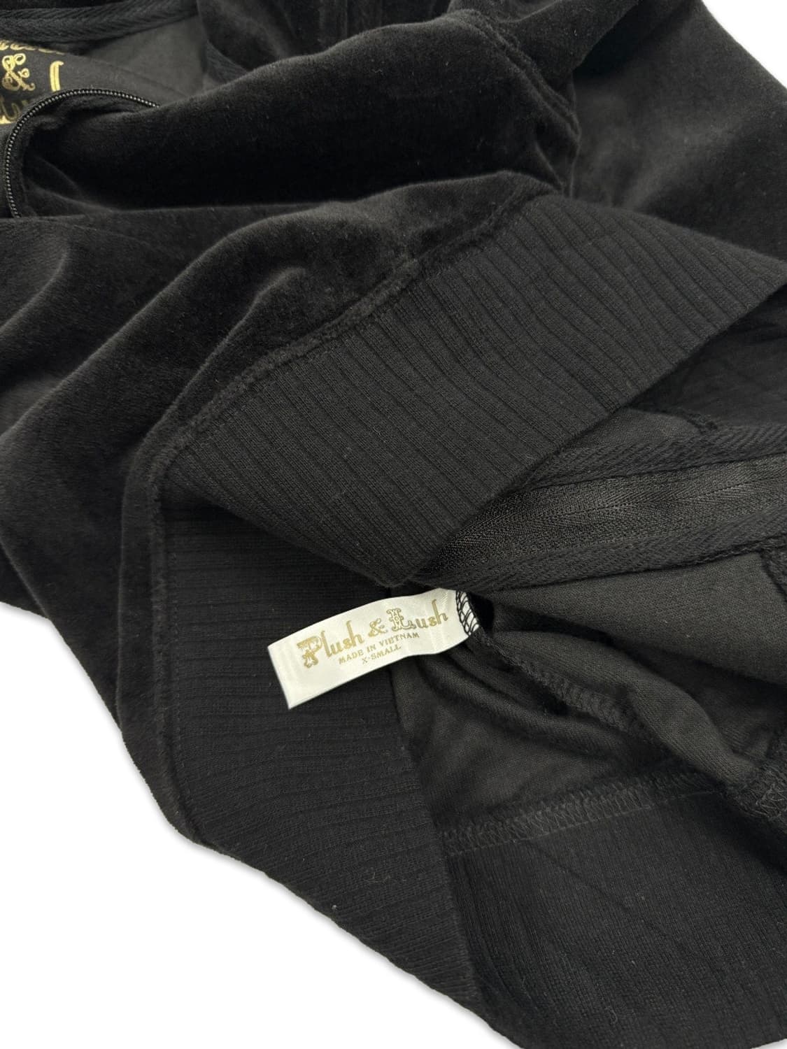 빈티지 블랙 벨벳 후드집업 상품이미지4