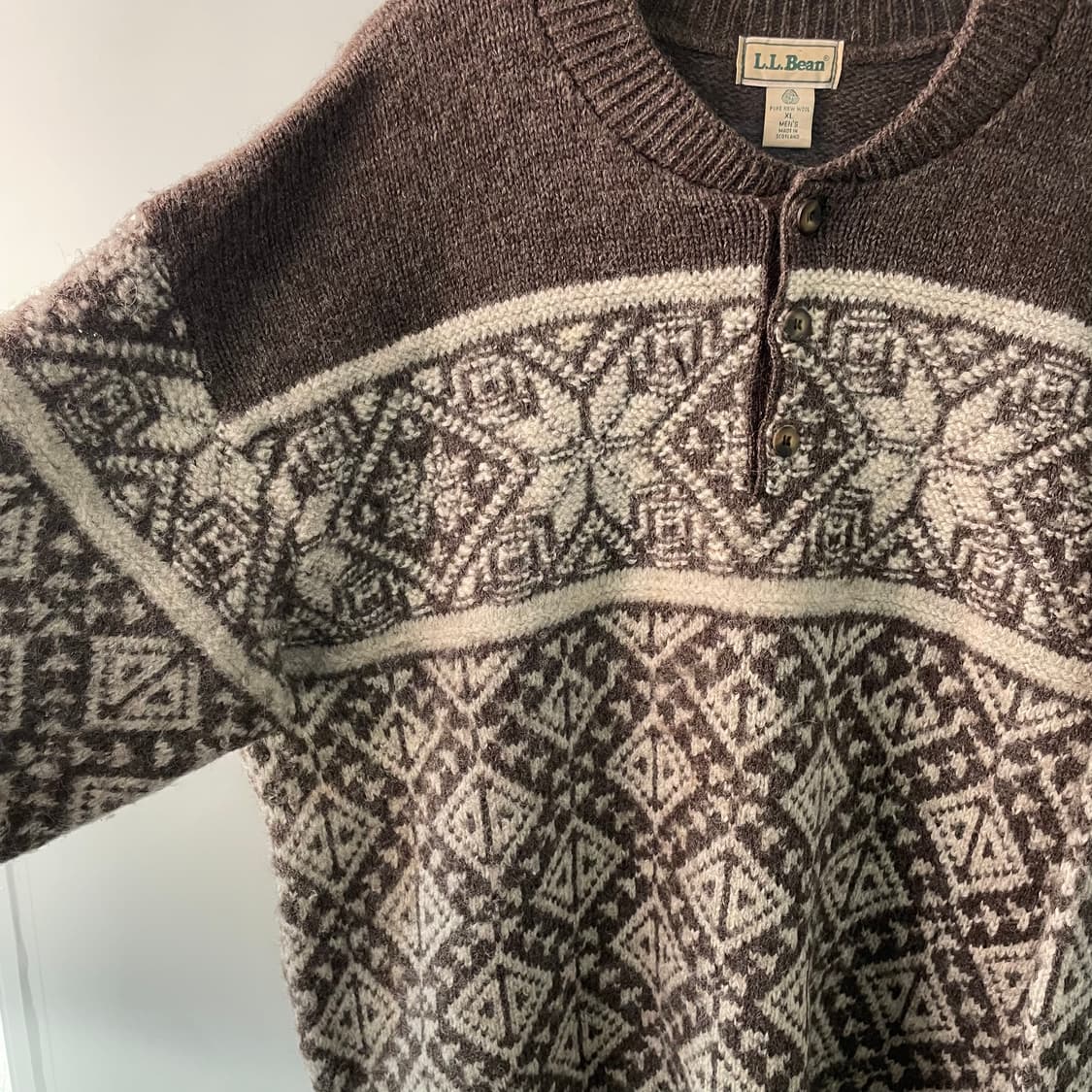 90s 엘엘빈 퓨어 울 노르딕 니트 상품이미지5