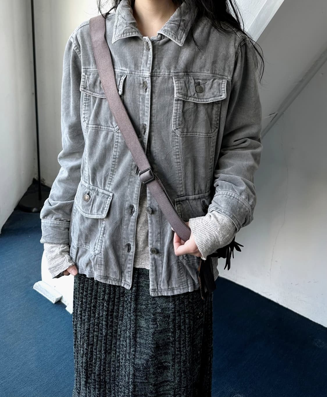 Design cord 2way collar loose blouson 상품이미지9