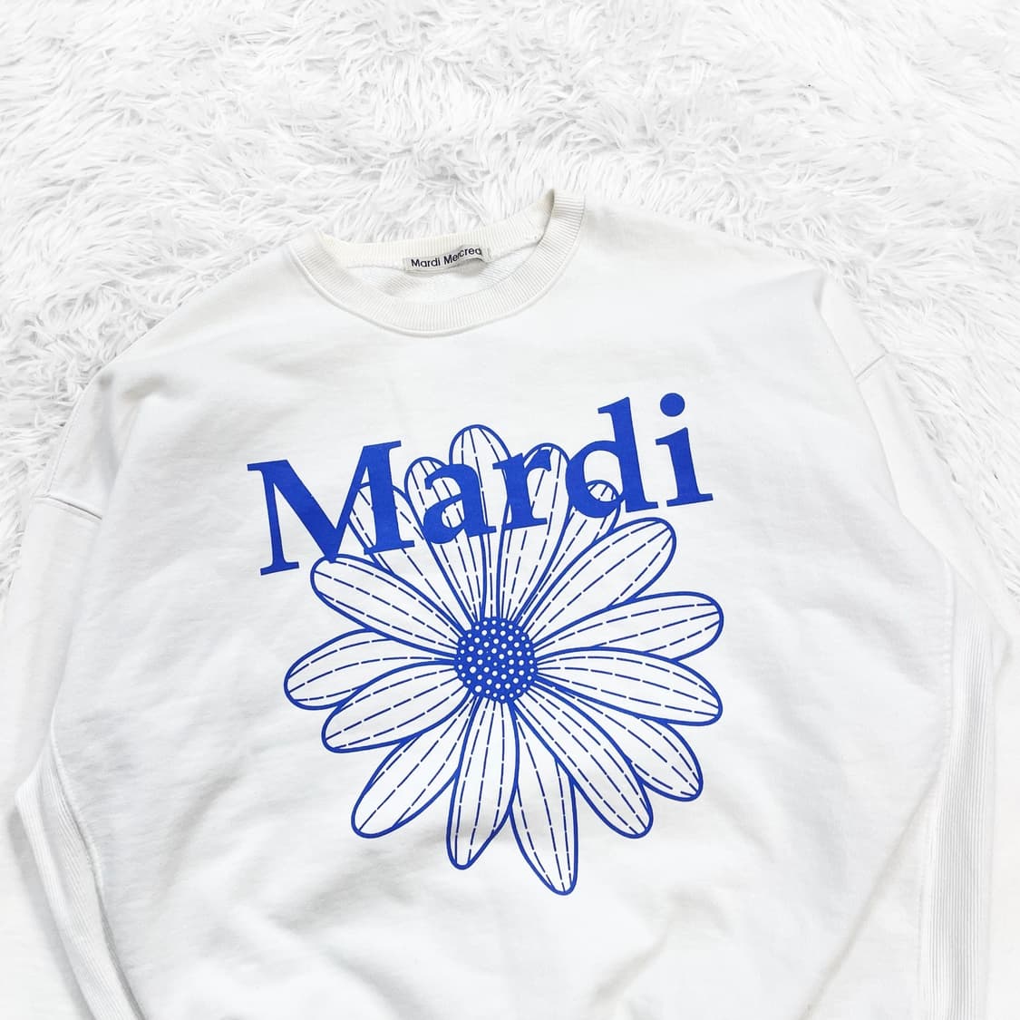 마르디메크르디 플라워 맨투맨 화이트 상품이미지3
