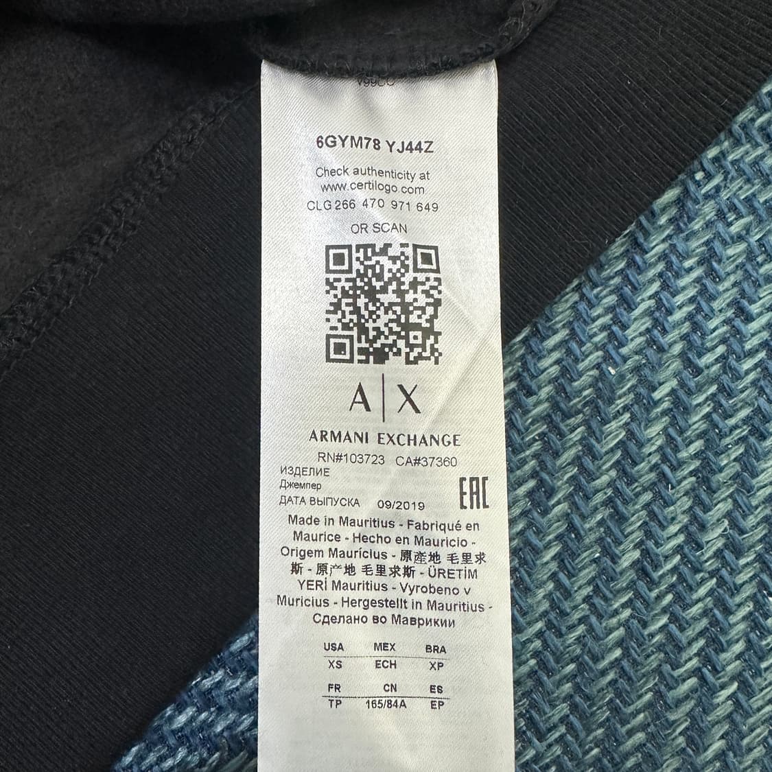 [여성XS] 아르마니익스체인지 맨투맨 상품이미지3