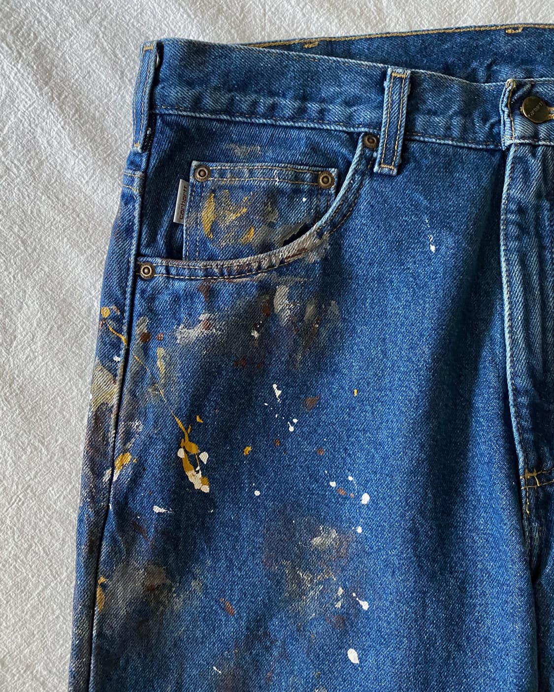 칼하트 페인팅 플란넬 데님 팬츠 상품이미지3