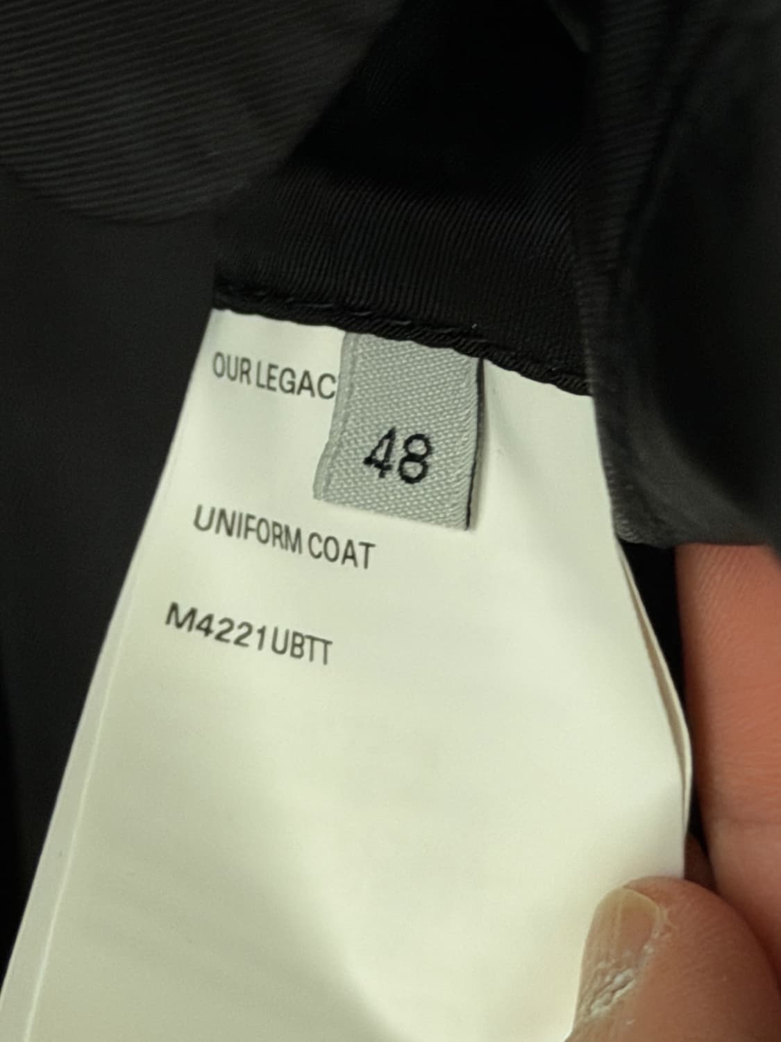 아워레가시 유니폼 코트 블랙 인더스트리얼 트윌 상품이미지5