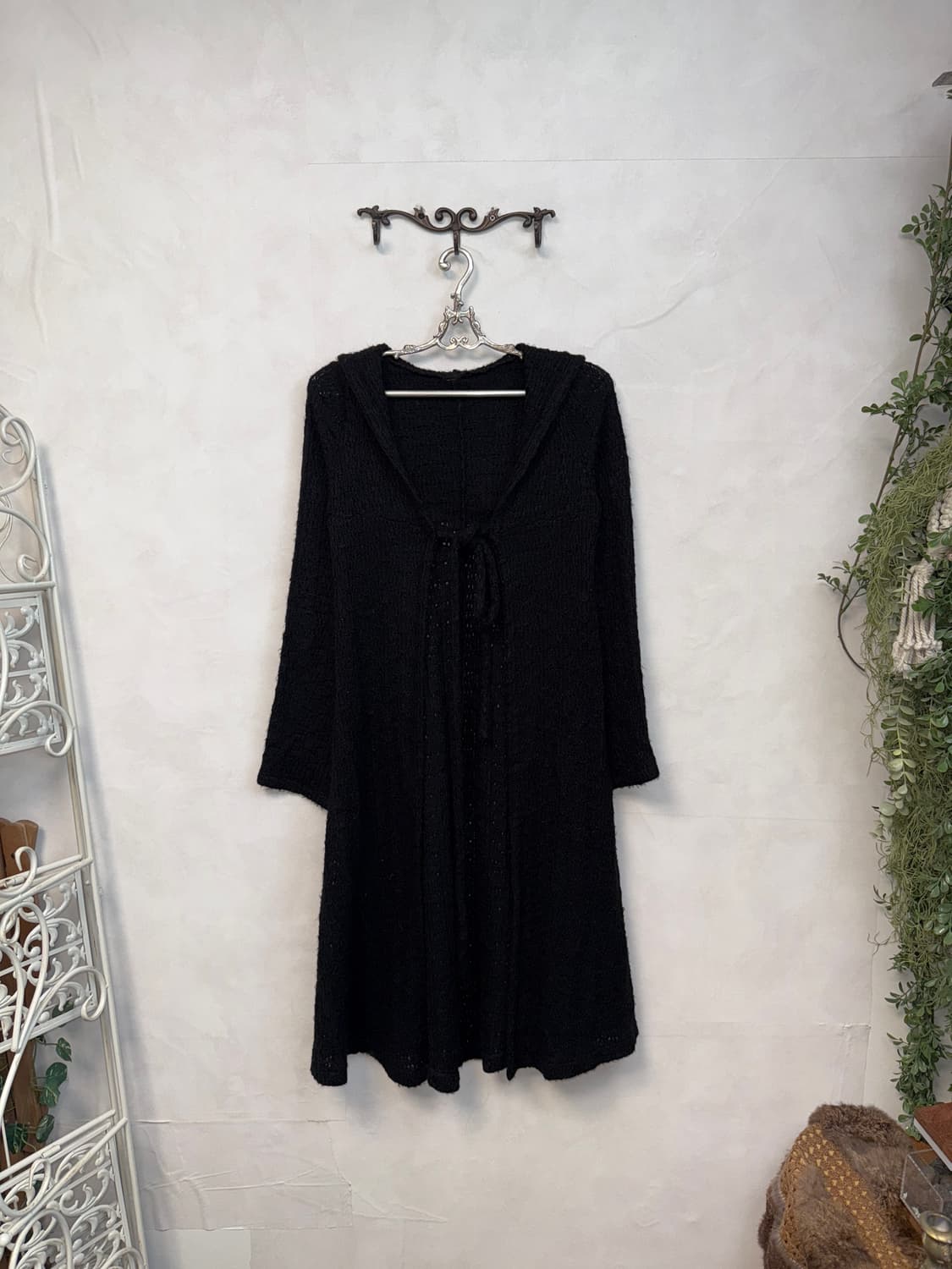 Black maxi long hood cardigan  상품이미지4
