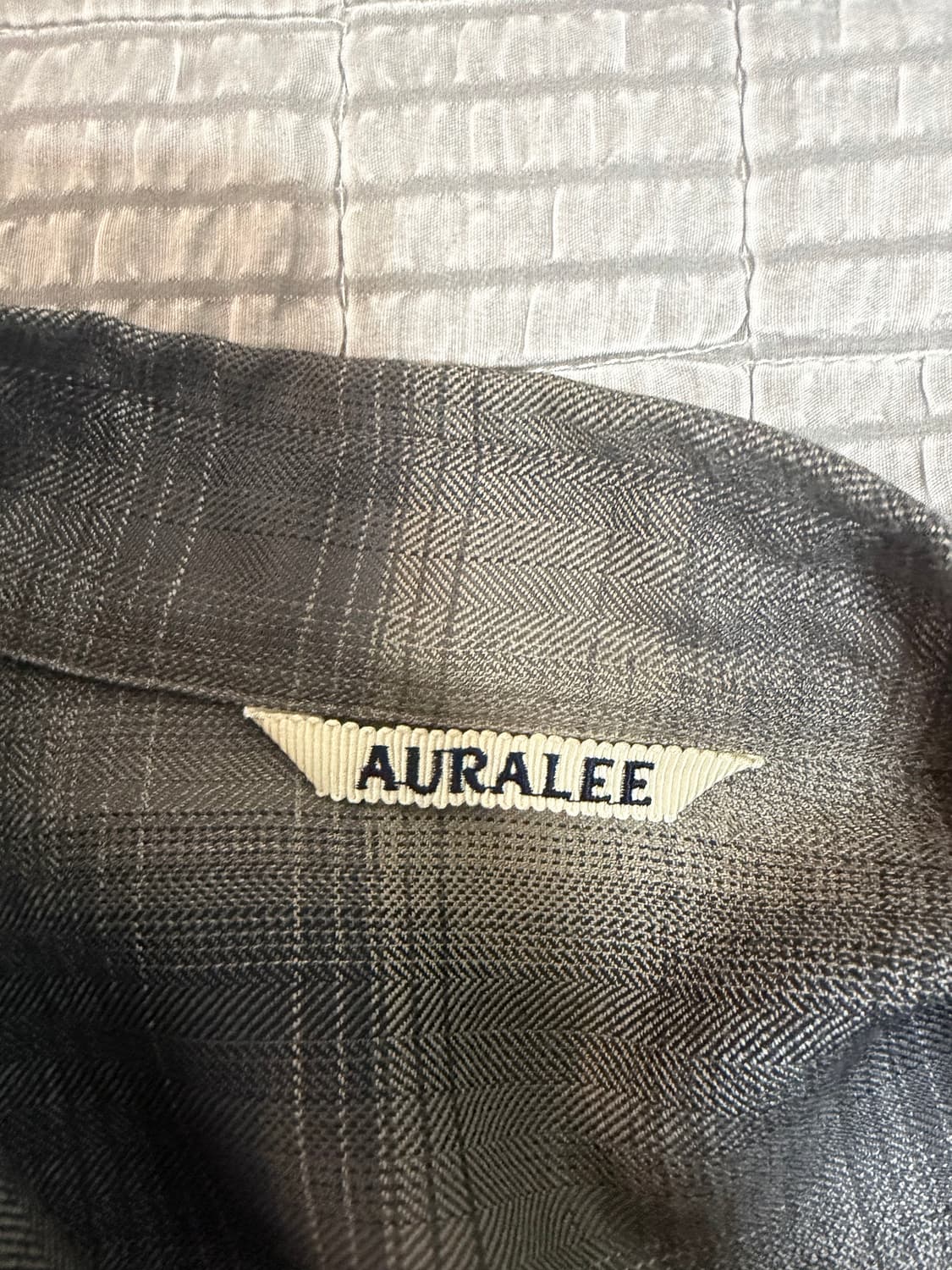 오라리 슈퍼 라이트 울 체크 셔츠 차콜 그레이 체크 - 24AW 상품이미지3