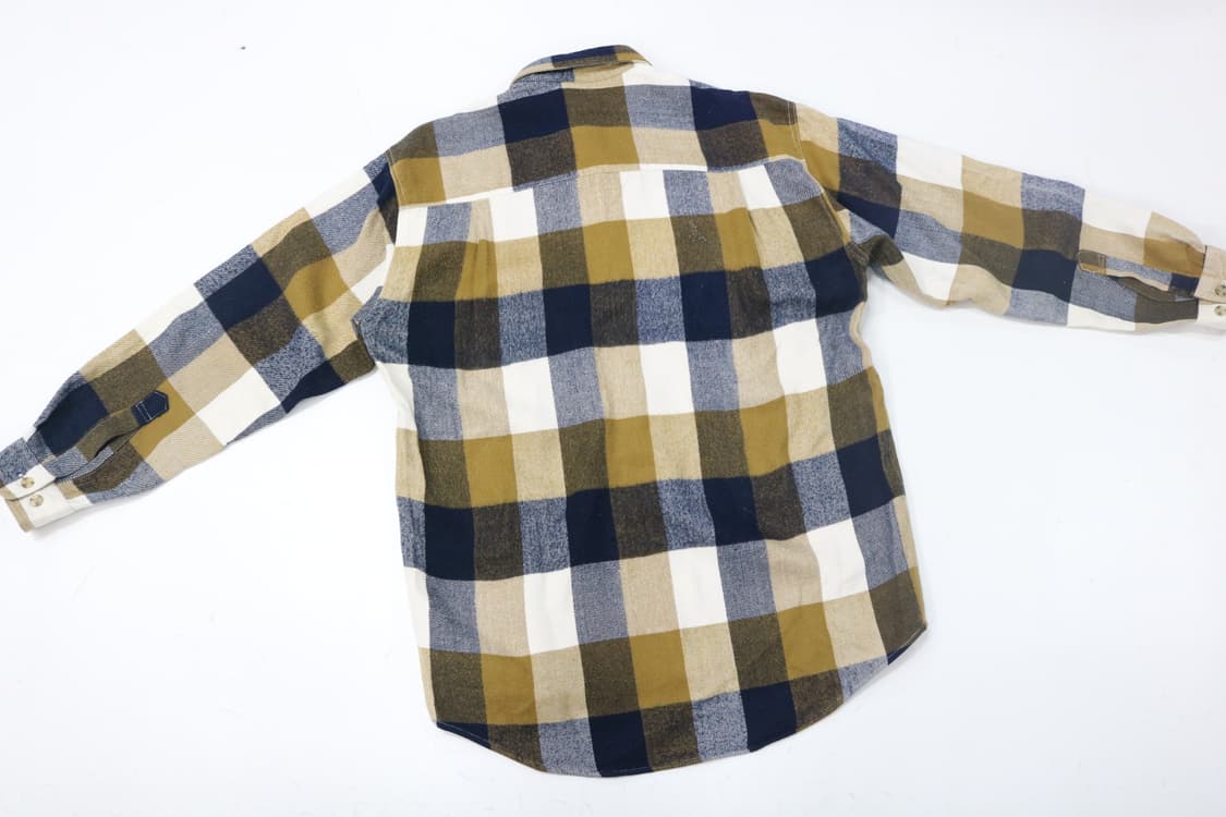 TIMEBELL 타임벨 빈티지 머스타드 네이비 체크 셔츠 (M) 상품이미지7