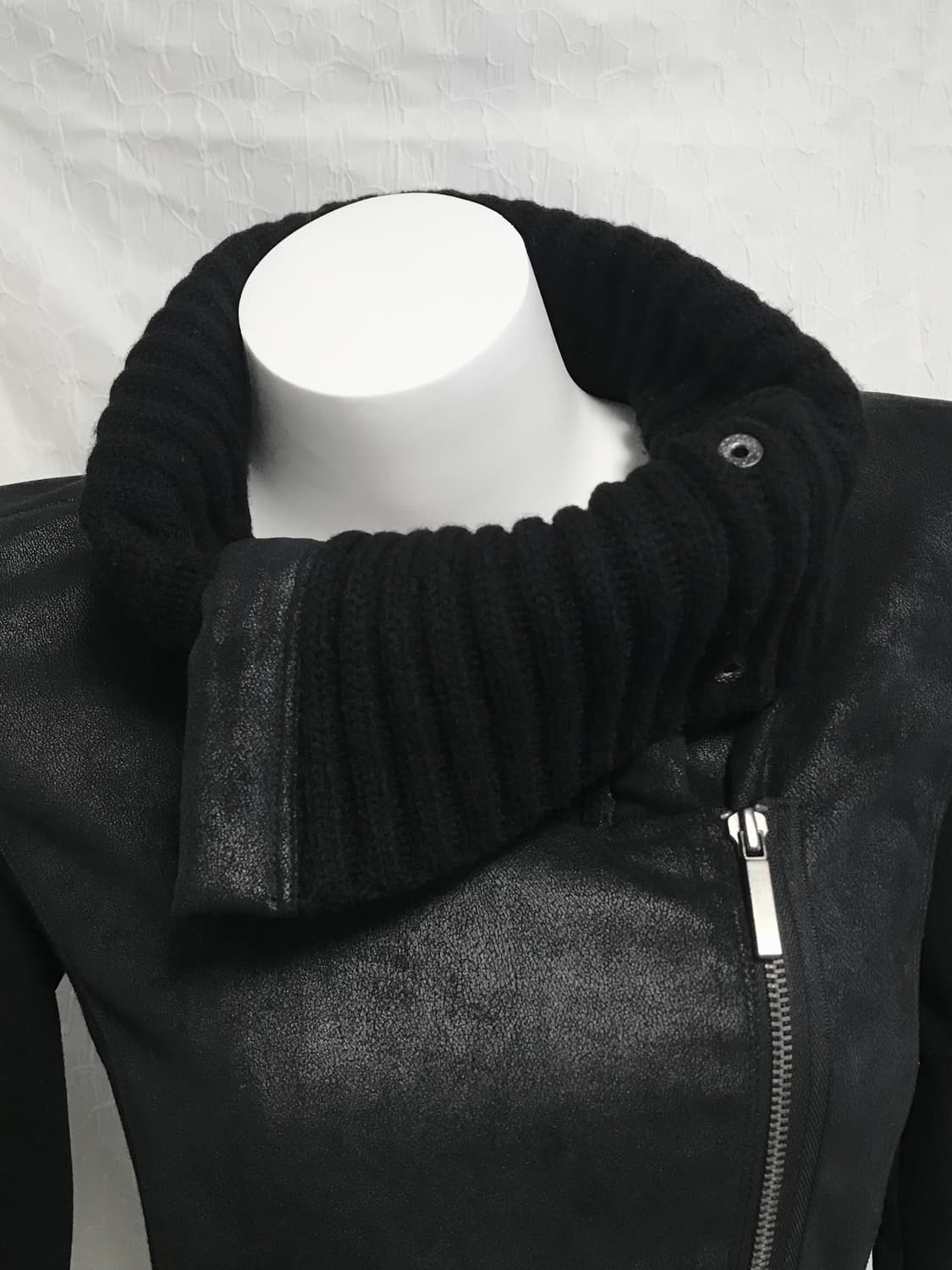 택포•빈티지 아르마니 익스체인지 벨티드 니트 하이넥 사선 집업 상품이미지5