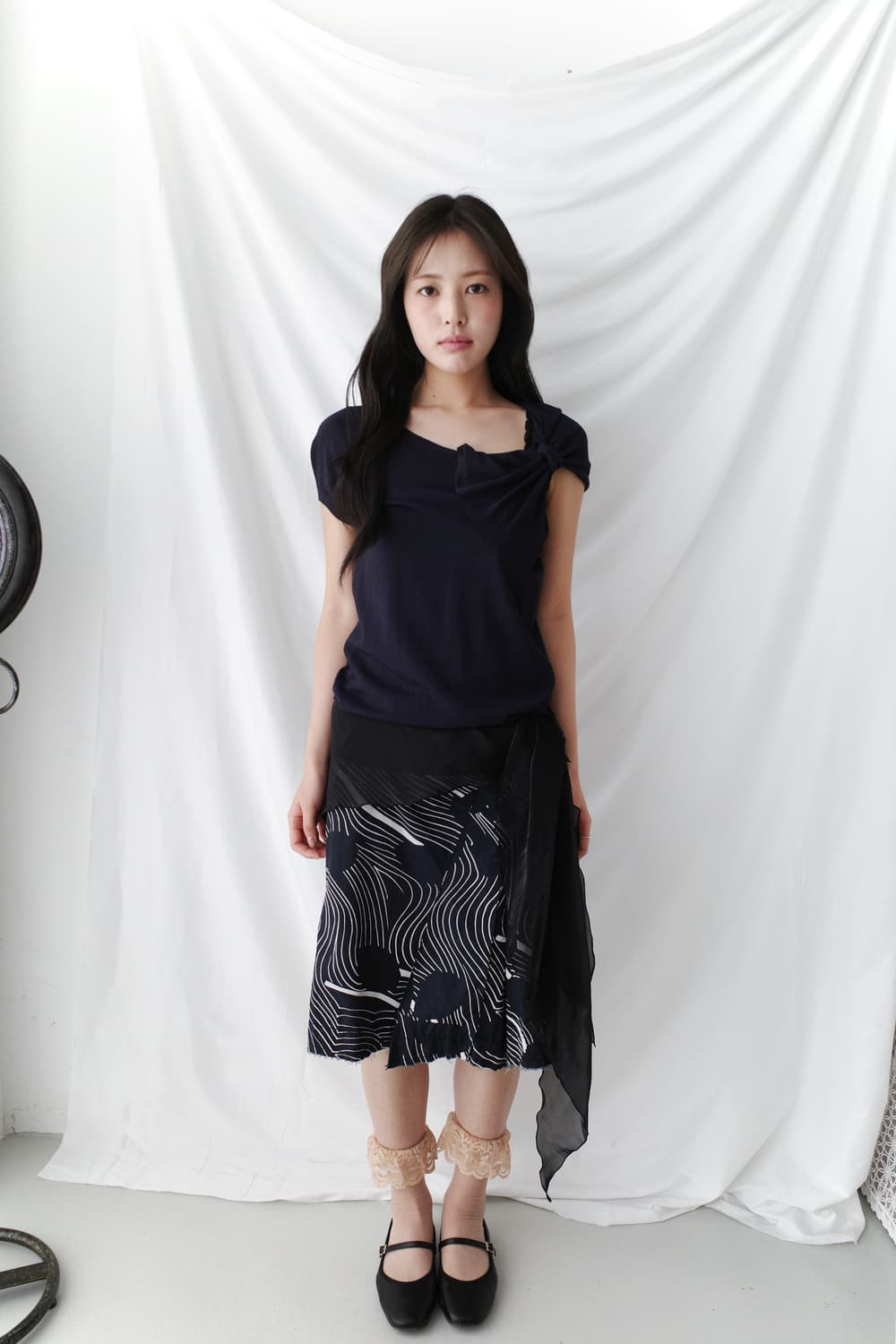 pattern tuck skirt  상품이미지3