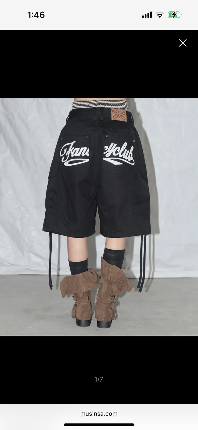 팬시클럽 카고 레터링 버뮤다 팬츠 (BLACK) F25QD889 상품이미지3