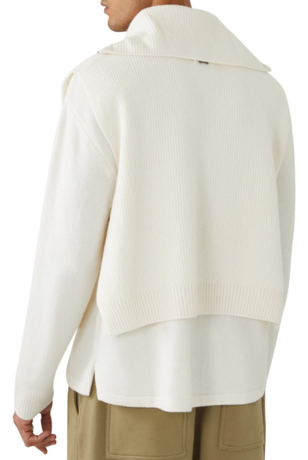 우영미 레이어드 집업 니트 46사이즈(100~105사이즈) 상품이미지3