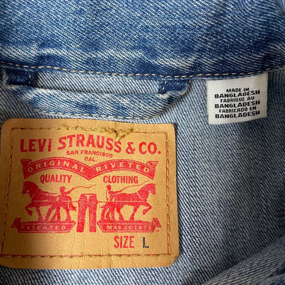 리바이스 중청 빈티지워싱 데님 자켓 L 상품이미지4