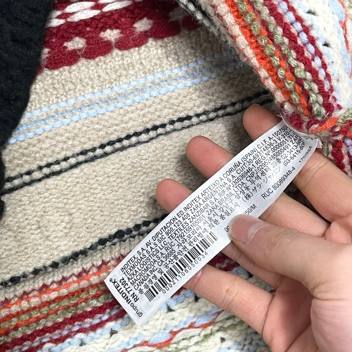 자라 멀티컬러 니트 조끼 여성M  상품이미지4