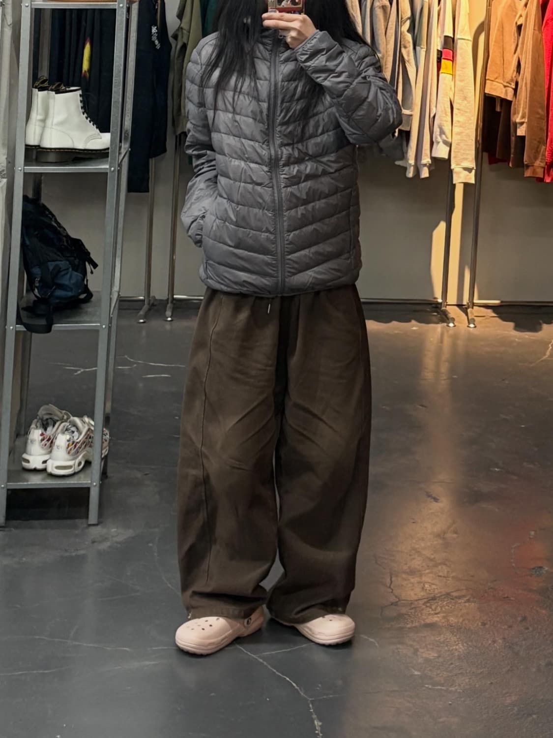 빈티지 그레이 라이트다운 경량 후드자켓 A3092 상품이미지1