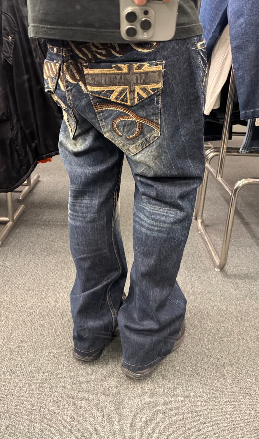 34)레드페퍼 빈티지 Y2K 포켓 자수 포인트 데님팬츠 상품이미지2