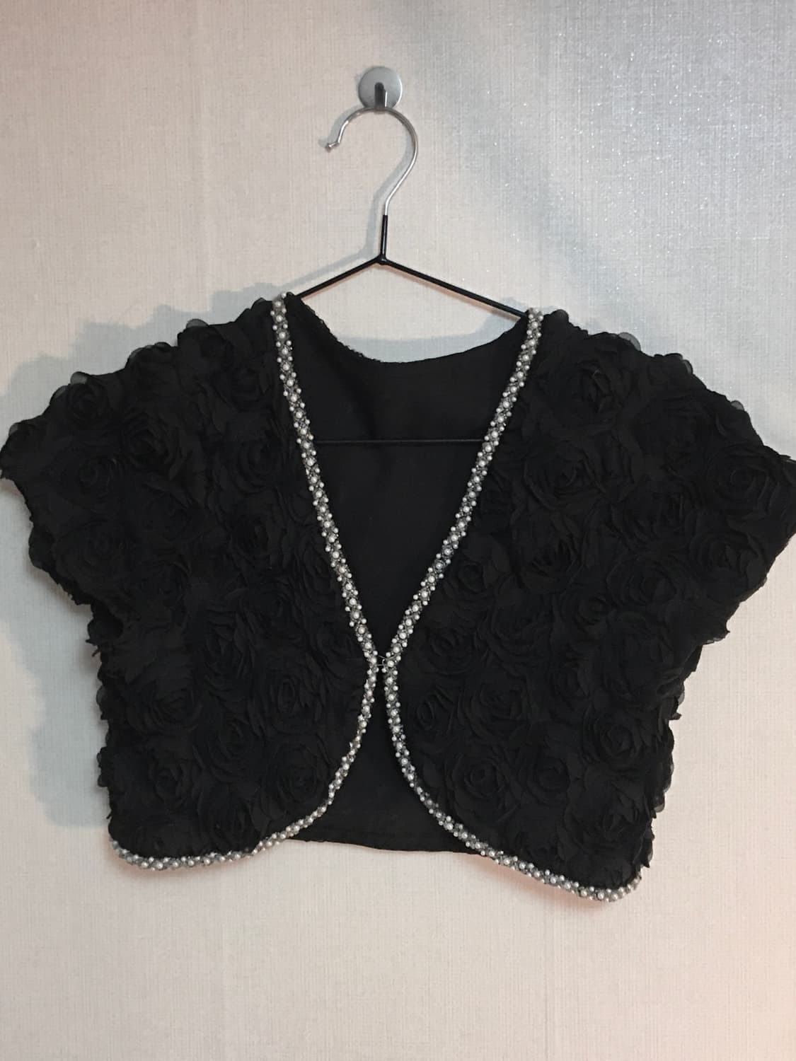 블랙 장미 펄 볼레로 가디건 고차고차와이즈걸큐빈티지프리즈프레임오츠입질연 상품이미지1
