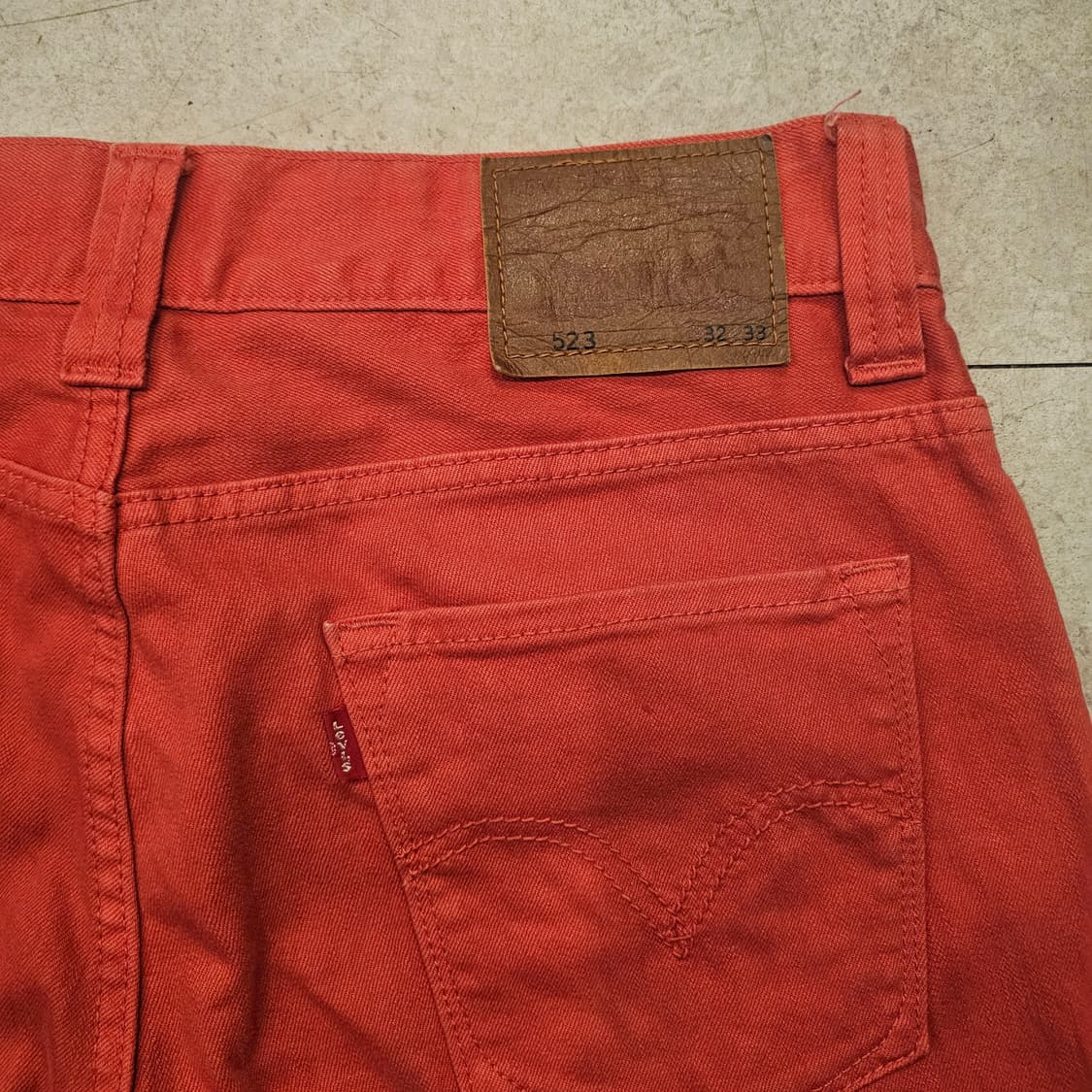 32inch 리바이스 523 레드 핑크진 데님팬츠 상품이미지2
