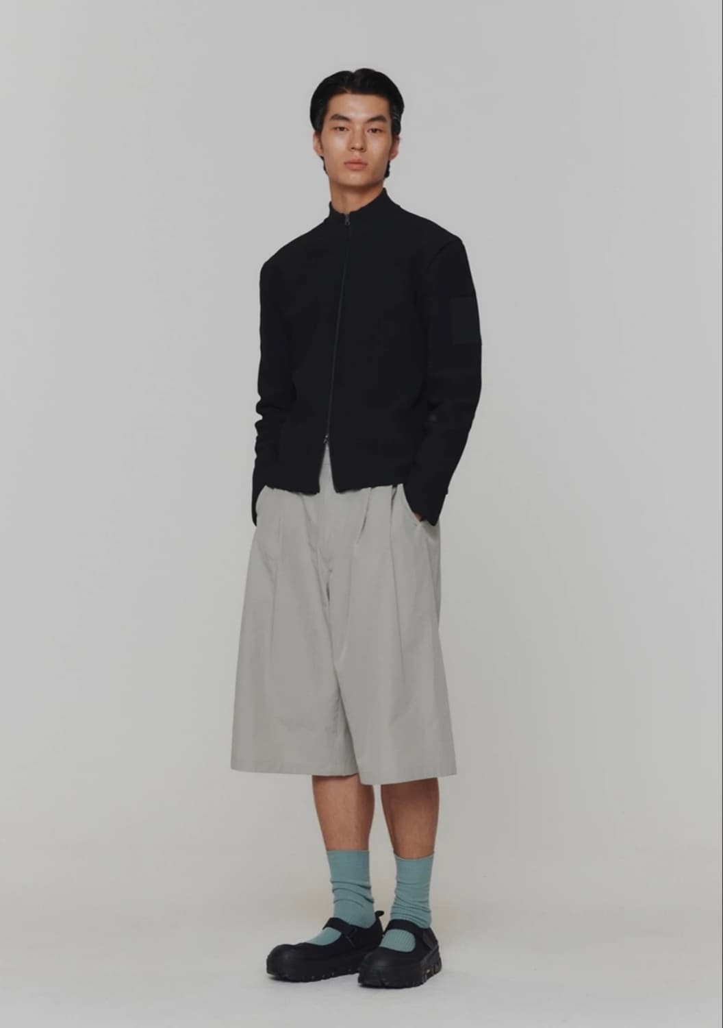 아모멘토 와이드 팬츠 바지 그레이 베이지 M(실측O) 상품이미지1