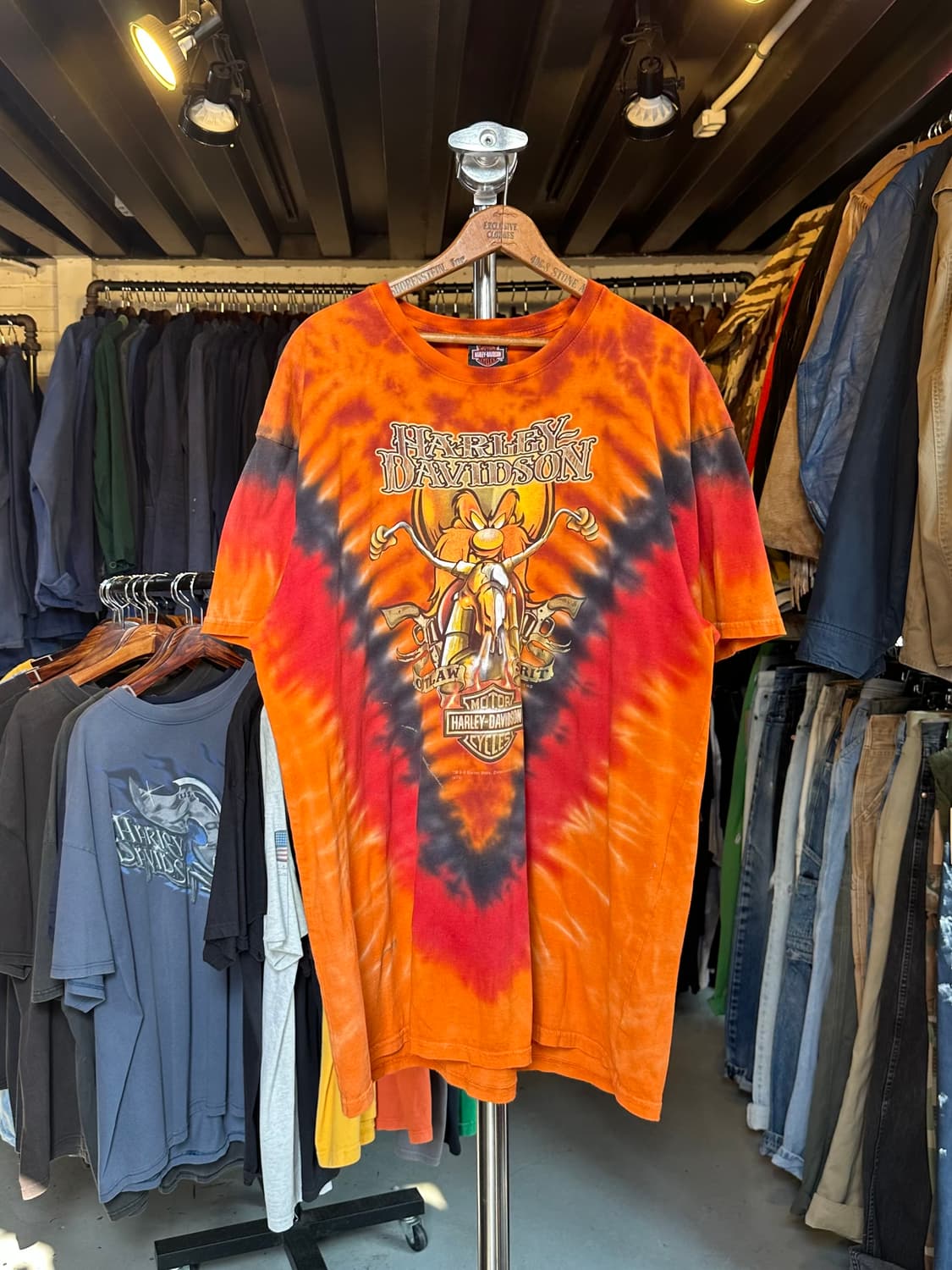 할리데이비슨 루니툰즈 프린팅 티셔츠 상품이미지1