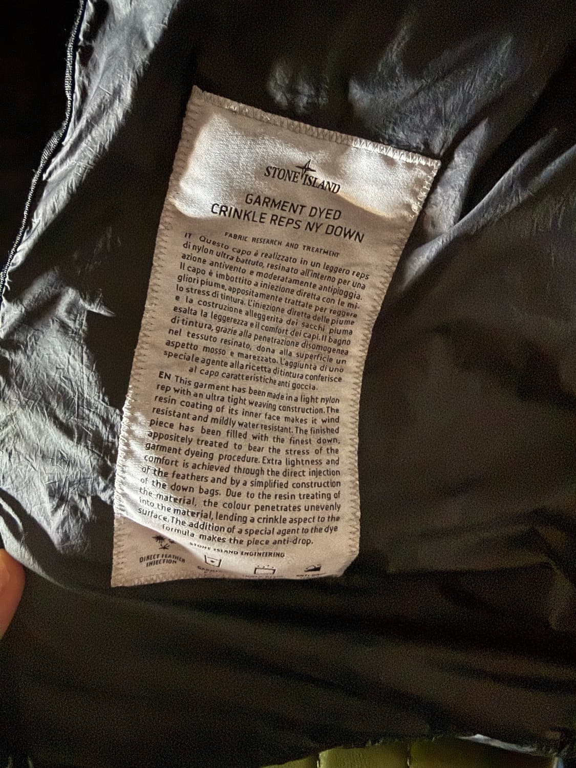 스톤아일랜드 크링클랩스 논후드 숏패딩 상품이미지2