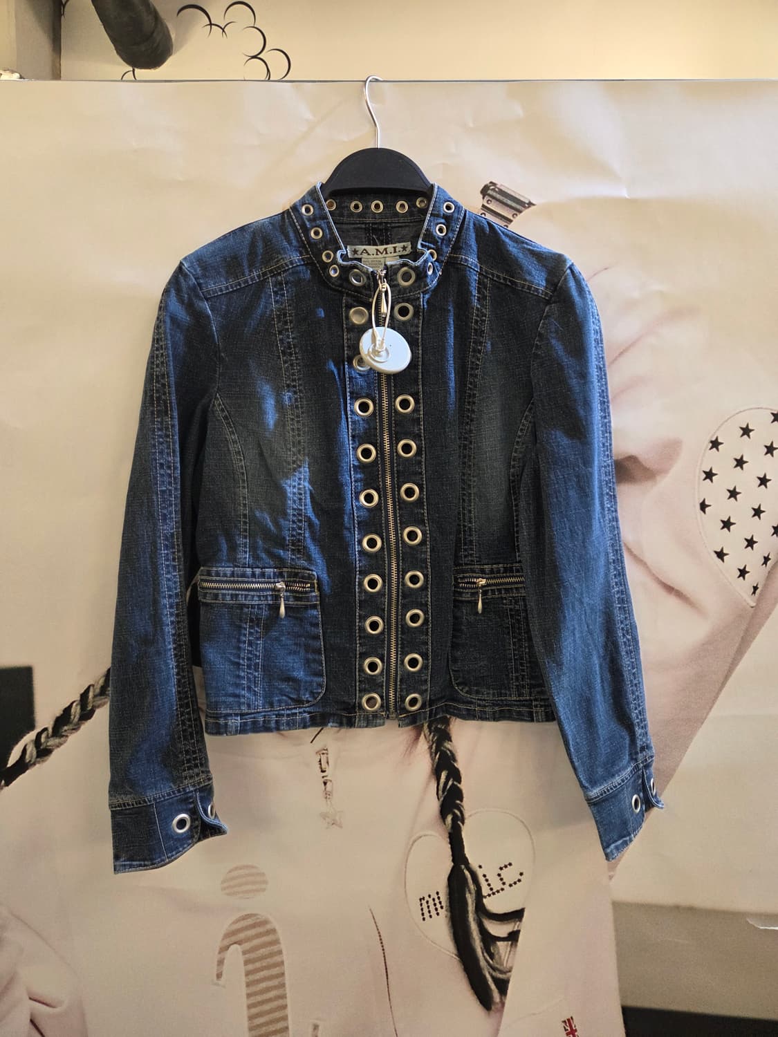 VINTAGE Y2K 펑크 아일렛 중청자켓💯 상품이미지1