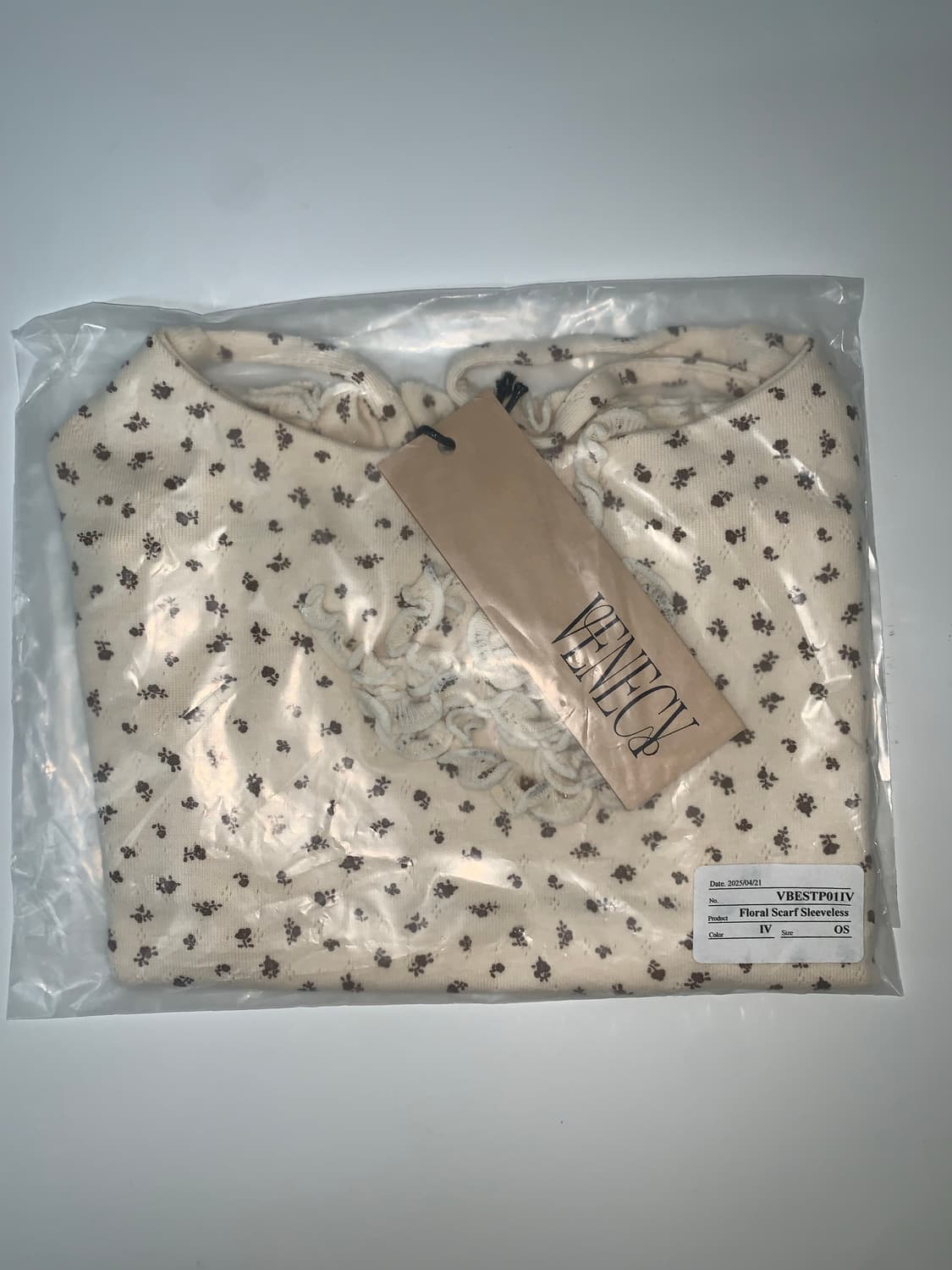 VENECY Floral Scarf Sleeveless Ivory 상품이미지7