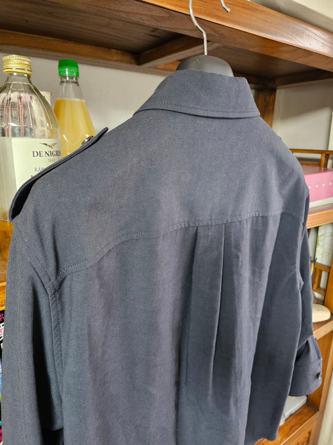 명작!렉토 보헤미안 롤 업 디테일 셔츠 빈티지 네이비 팔아요 상품이미지5