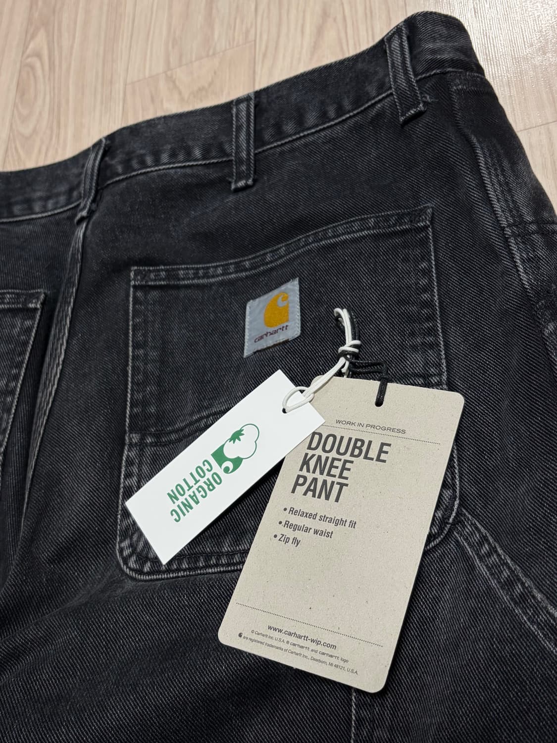 [32] 칼하트 WIP 메이틀랜드 더블니 팬츠 블랙 스톤 워시드 데님 상품이미지2