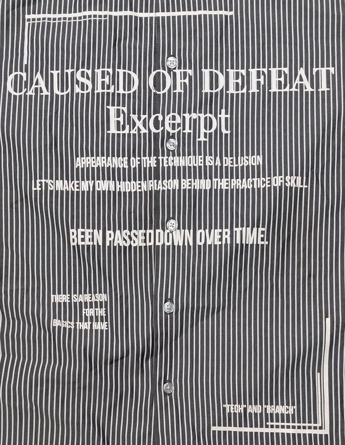 [L] 브라우니 빈티지 스트라이프 타이포그래피 오버핏 셔츠 상품이미지4