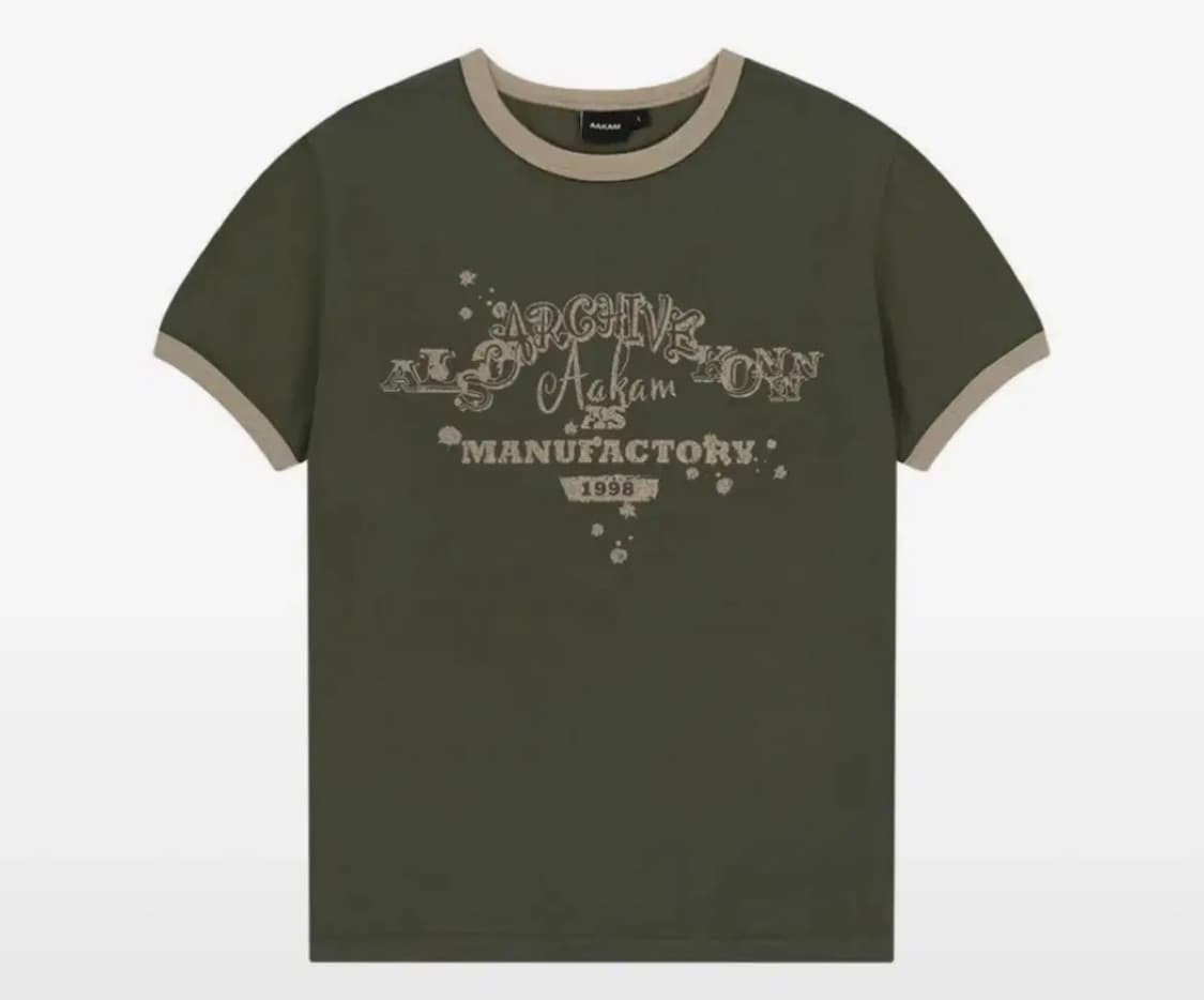 아캄 링거티 VTG Ink Ringer Top (Khaki) 상품이미지1