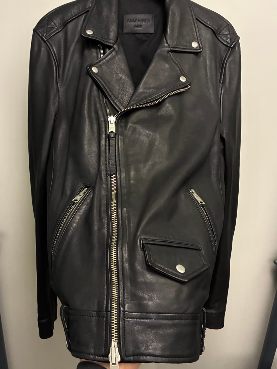 (L/103)ALLSAINTS 올세인츠 밀로 램스울 레더 라이더자켓 상품이미지7