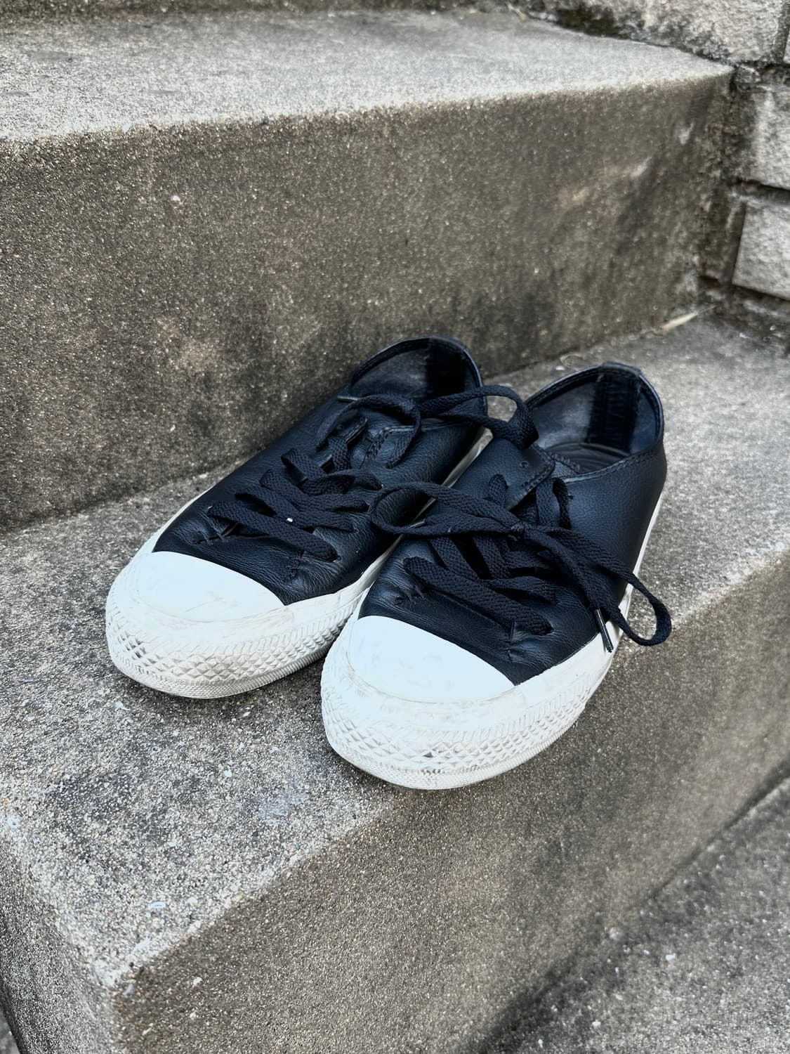 Converse all star black leather shoes 상품이미지2