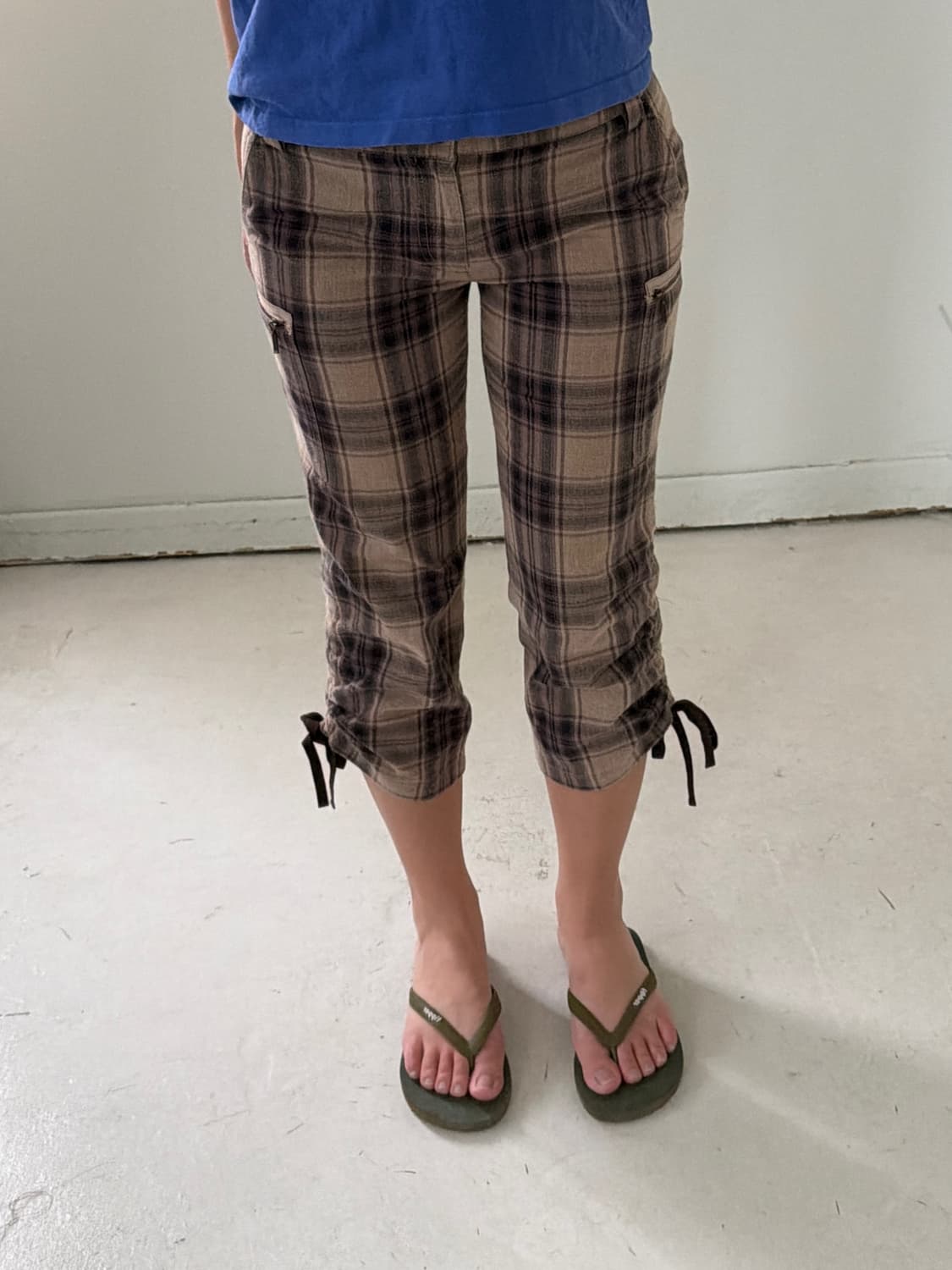 일본빈티지 셔링 카프리팬츠 7부바지  상품이미지2