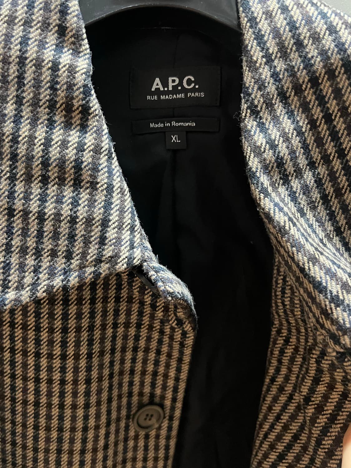 아페쎄  체크 울코트 상품이미지6