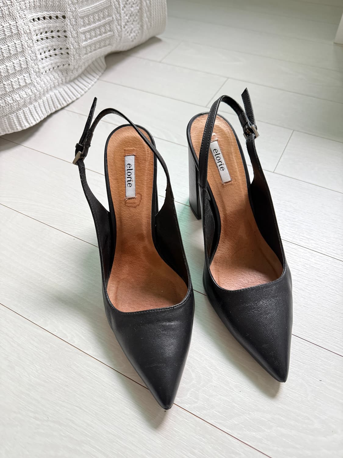 Elorte 블랙 슬링백 힐 7 240 상품이미지1