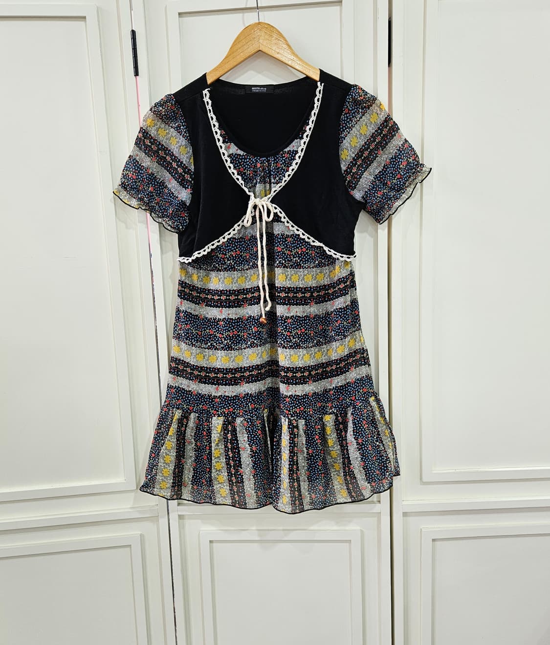 플라워 패턴 반팔 원피스 상품이미지1