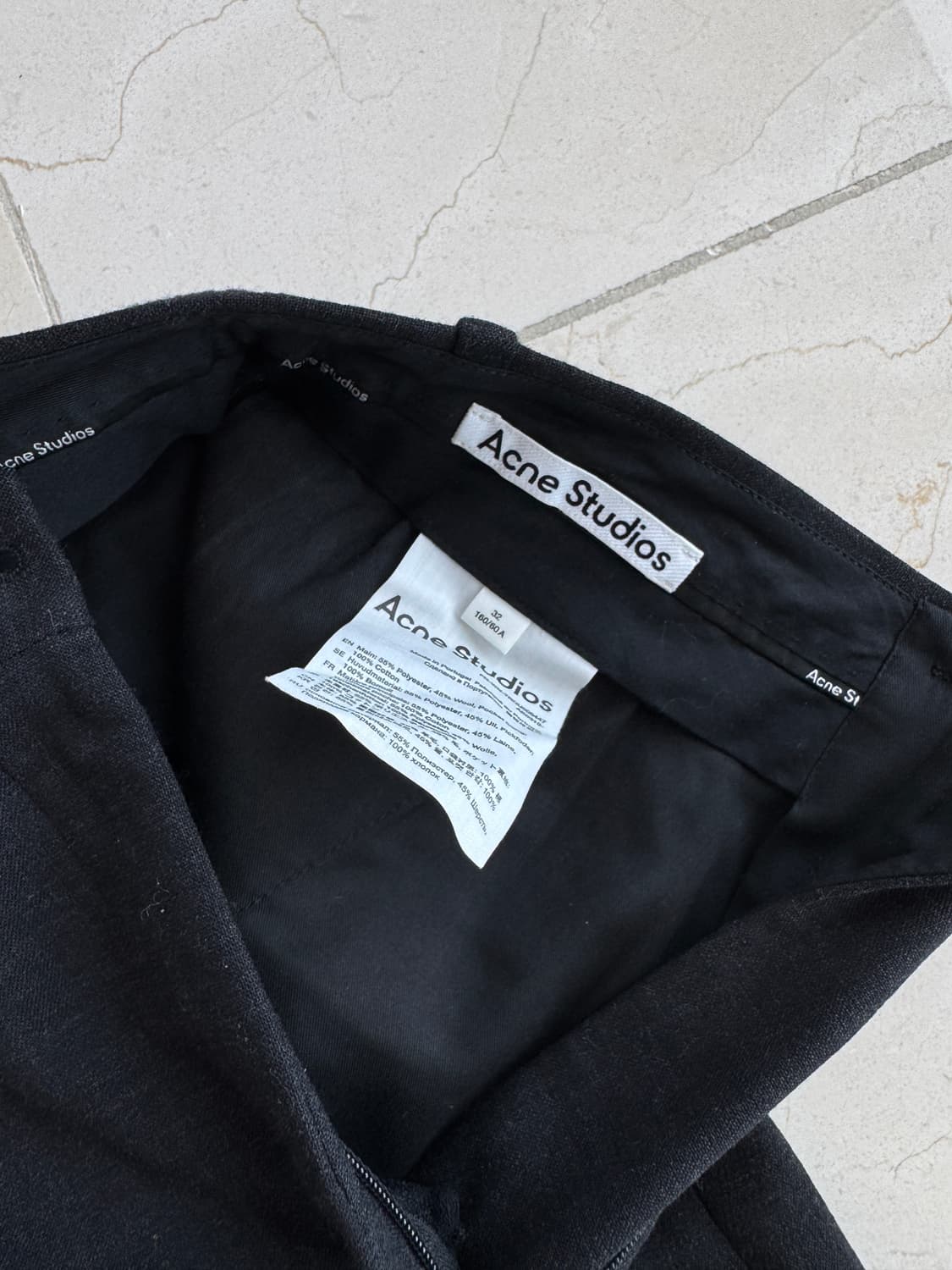 아크네 스튜디오 Acne Studios 울 테이퍼드 슬랙스 챠콜 32 상품이미지3