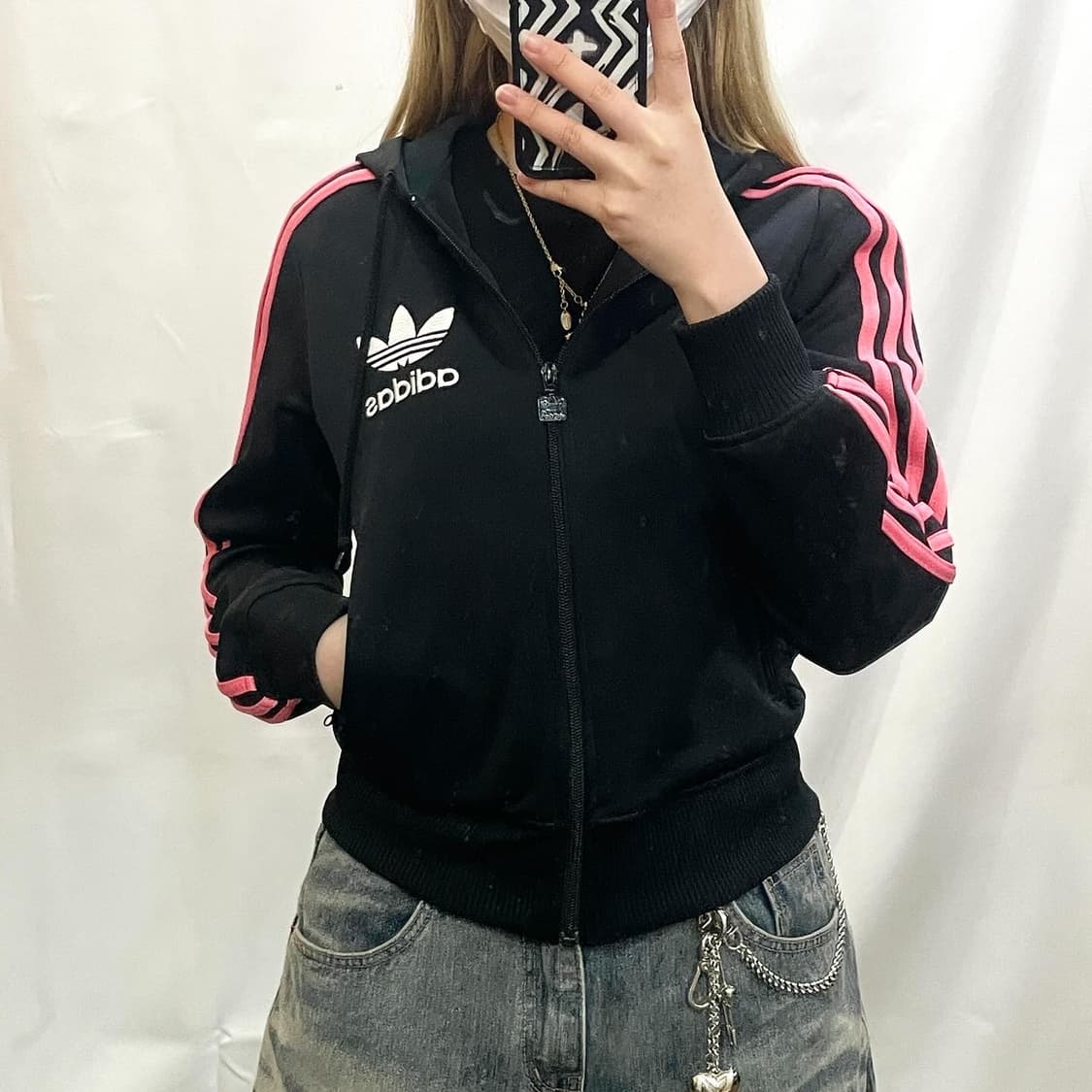 아디다스 검정 핑크 져지 상품이미지1