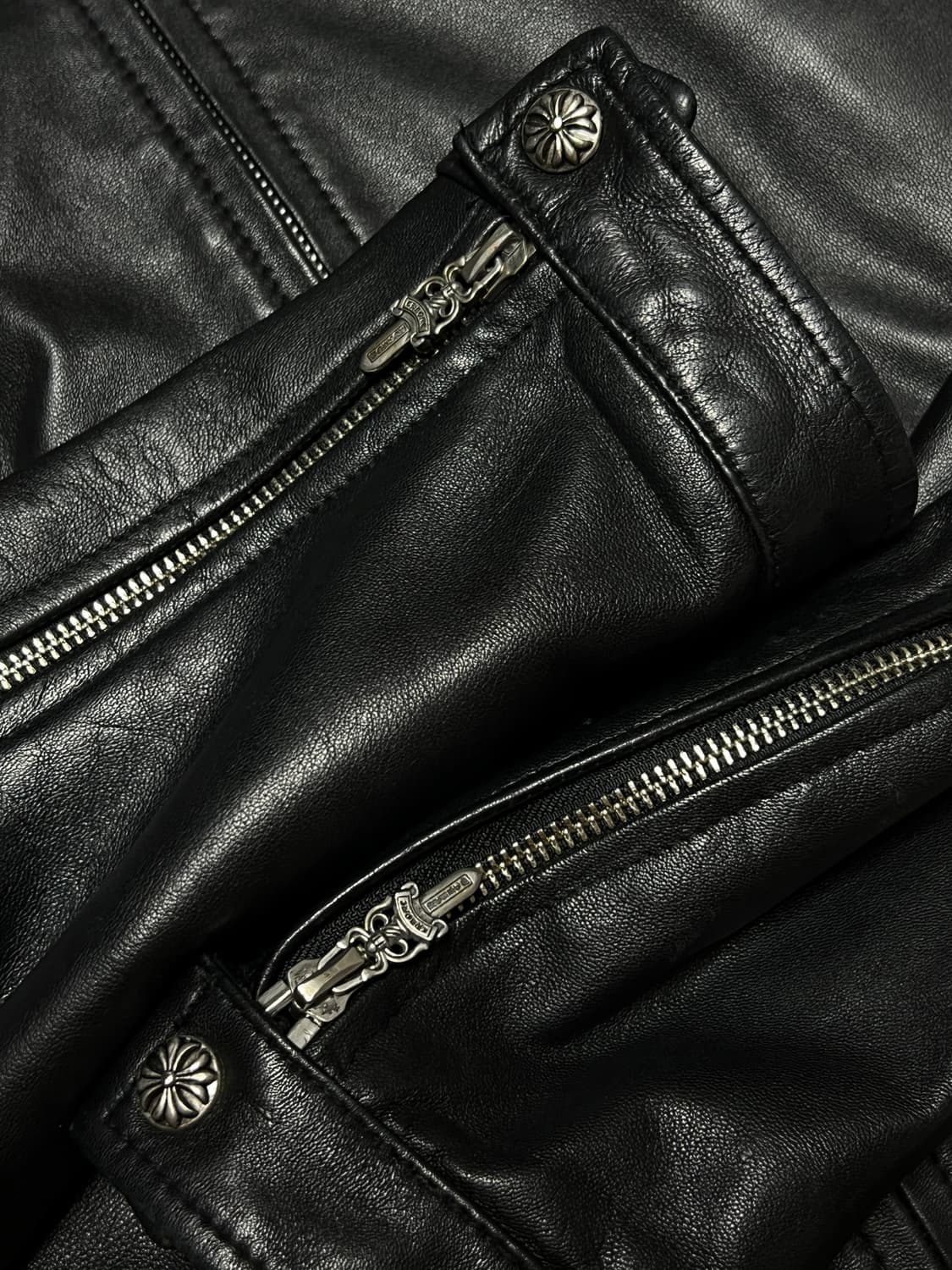 제냐 차이나카라 가죽자켓(크롬하츠 스타일 커스텀) XL 상품이미지5