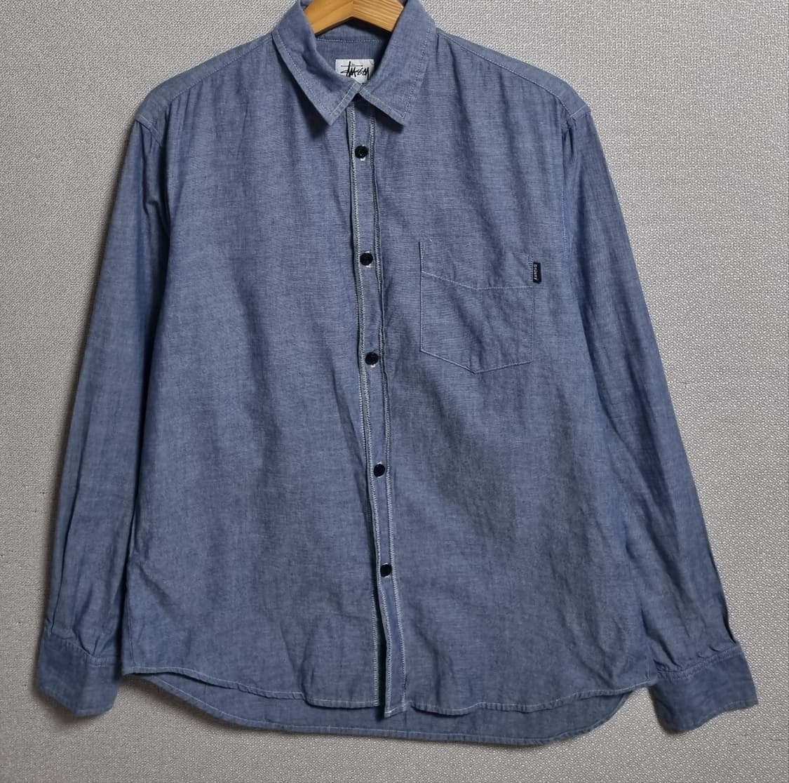 오버핏 M ) 스투시 데님셔츠 청남방 상품이미지1