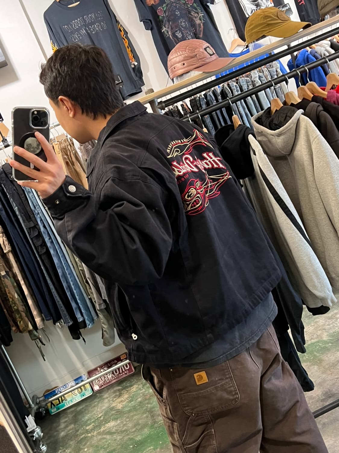 00s 할리데이비슨 코튼 헤비 트윌 캔버스 투웨이 빈티지 자켓 상품이미지2