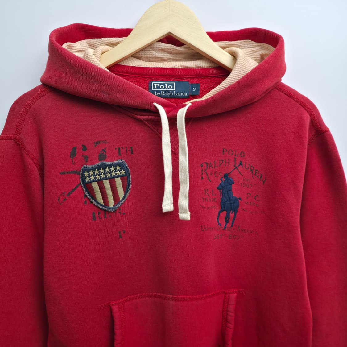 폴로 랄프로렌 빅포니 레드 빈티지 후드티 상품이미지2
