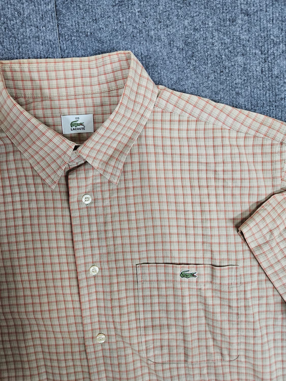 라코스테 남성 체크 반팔 셔츠 105(급처) 상품이미지2