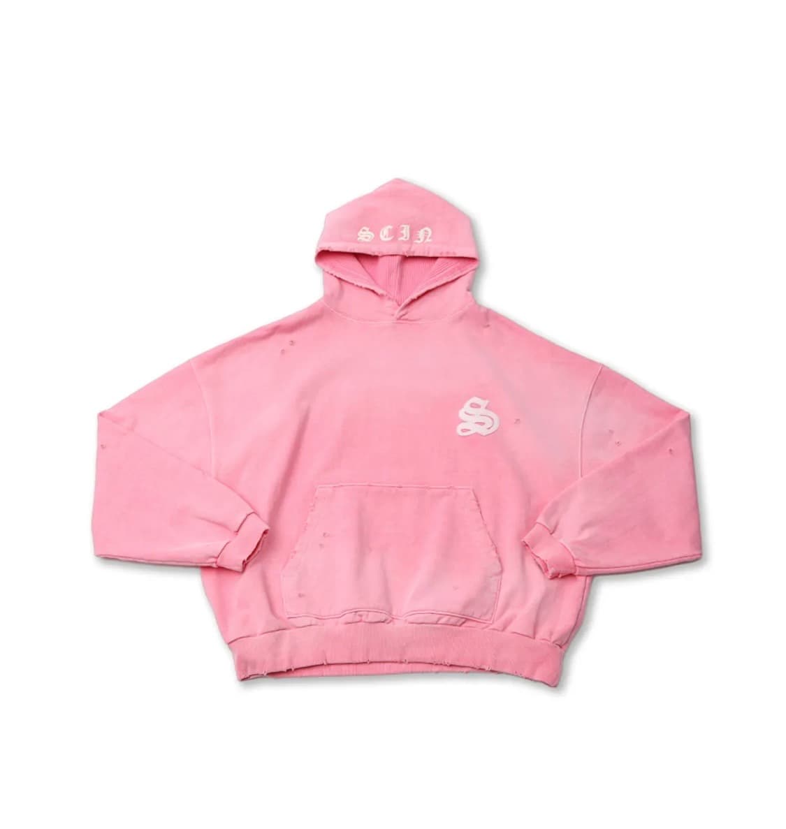 스키즘인듀싱 LEATHER PATCH HOODIE, PINK 상품이미지2