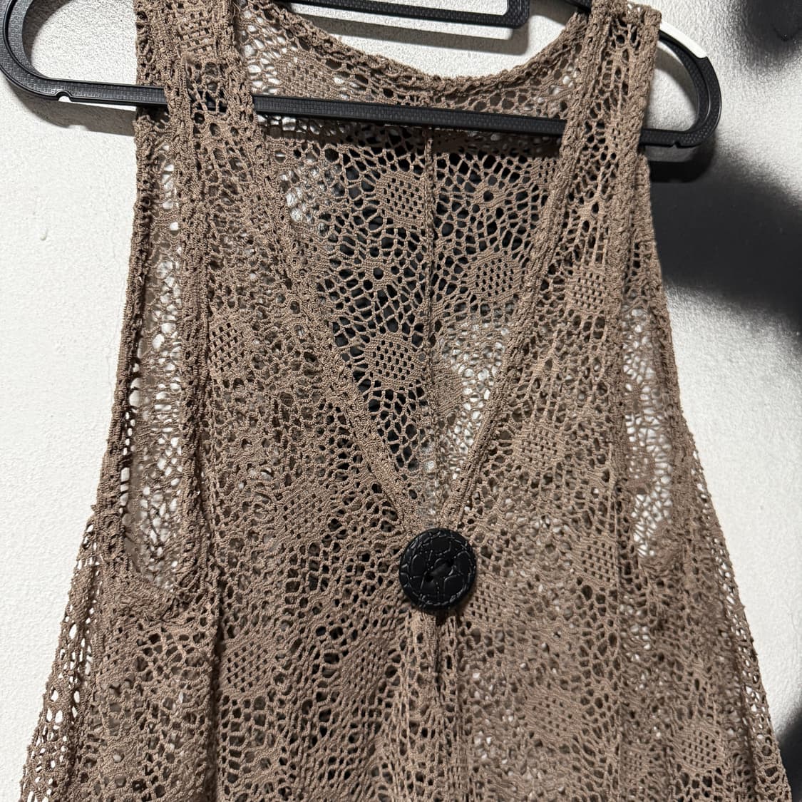 VTG 빈티지 브라운 벌룬핏 크로쉐 베스트 슬리브리스 상품이미지3