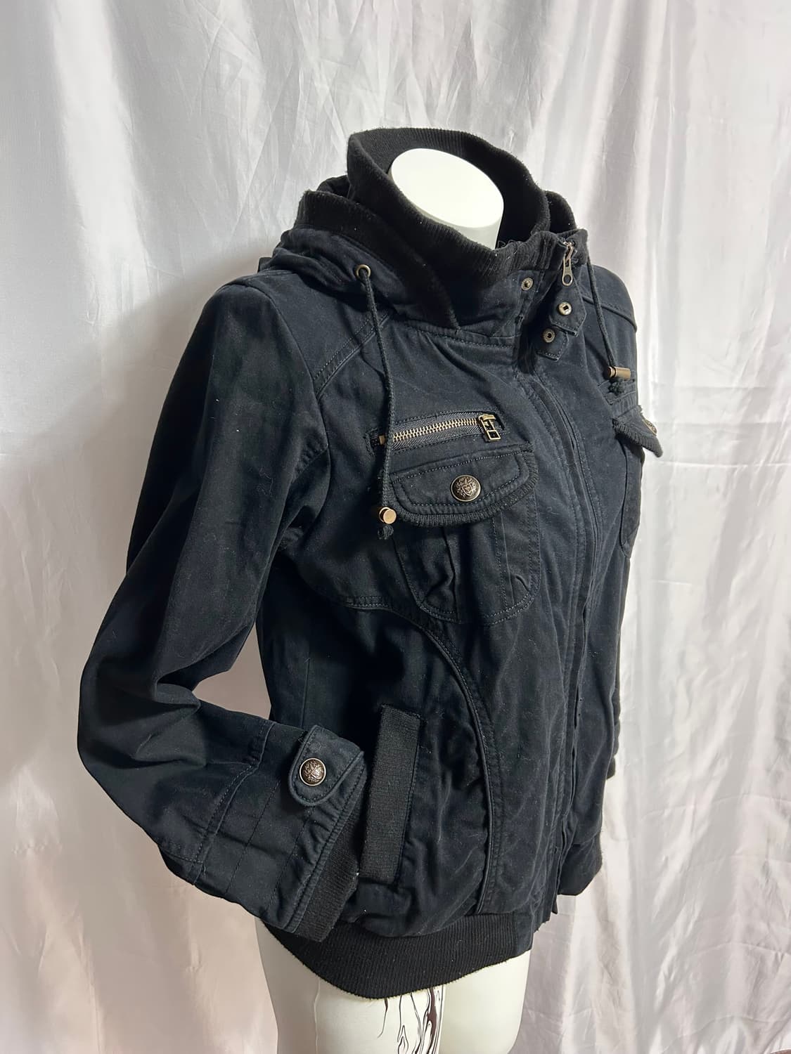 y2k 00s punk button detail hoodie jacket 상품이미지7