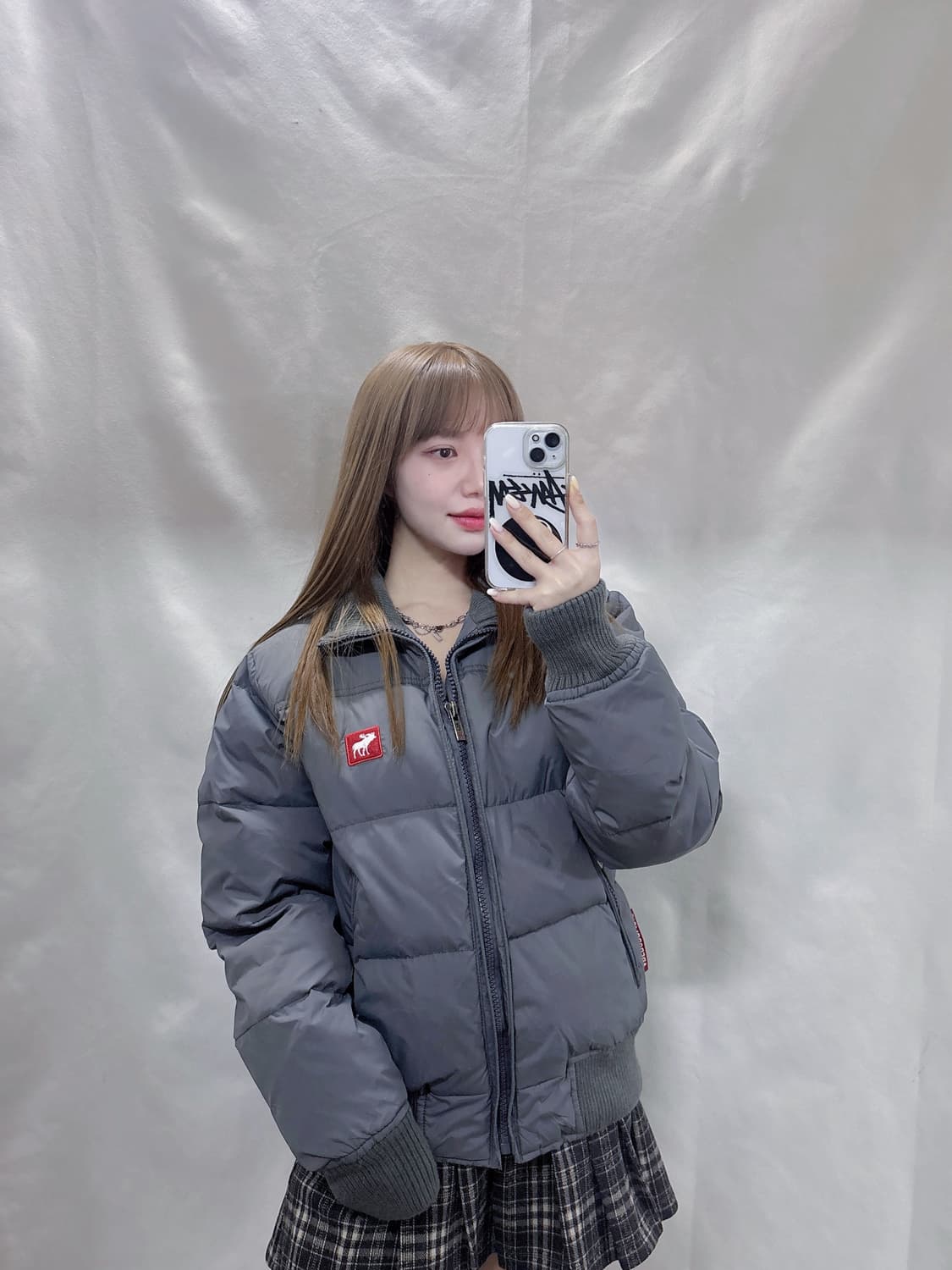 아배크롬비 그레이 패치로고 다운 패딩  상품이미지1